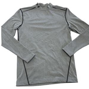 Under Armour Shirt Womens Large Gray ColdGear Compression Long Sleeve Athletic